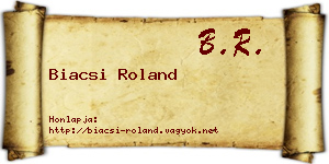 Biacsi Roland névjegykártya